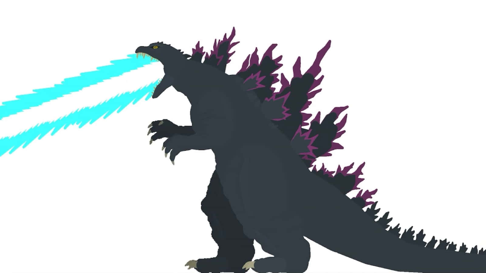 Godzilla, Atomic Breath, purple dorsal fins, HD Desktop Wallpaper