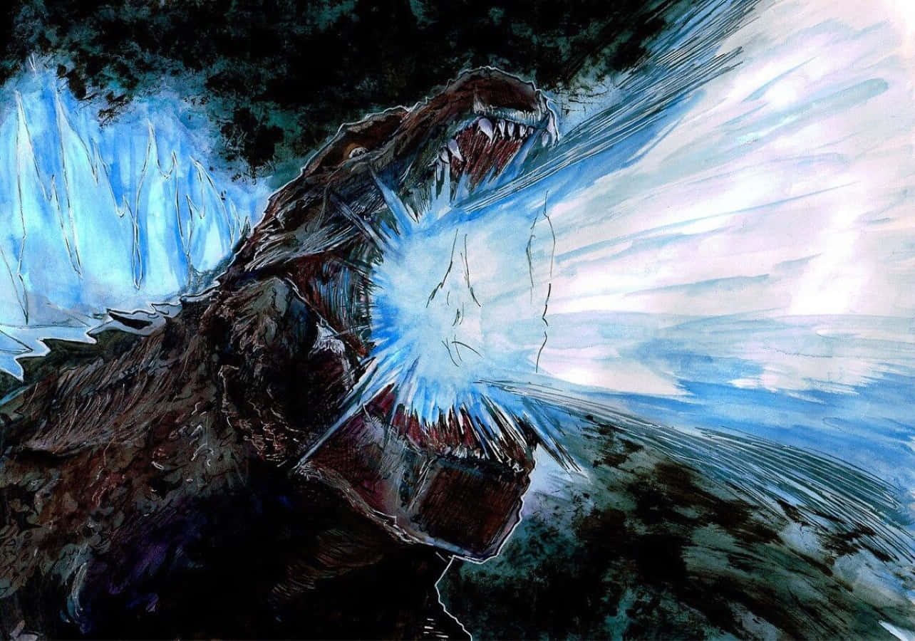 Godzilla, Atomic Breath, blue, HD Desktop Wallpaper
