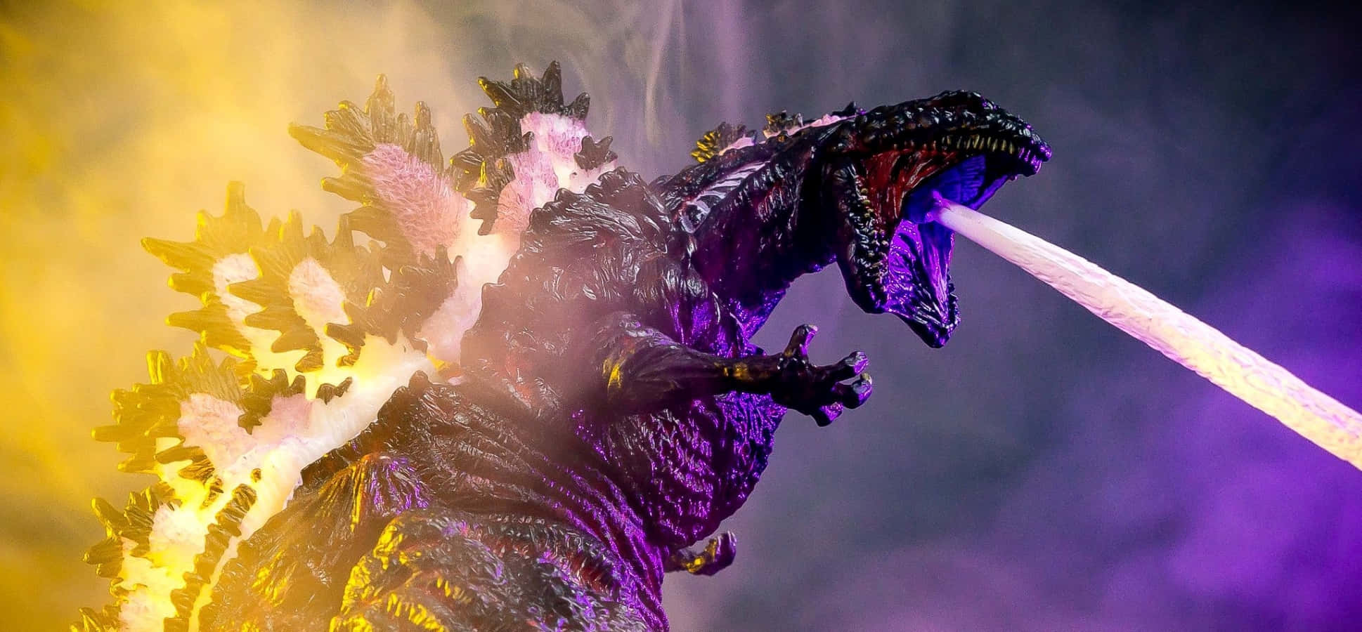 Godzilla, atomic breath, fiery yellow, Full HD Desktop Wallpaper