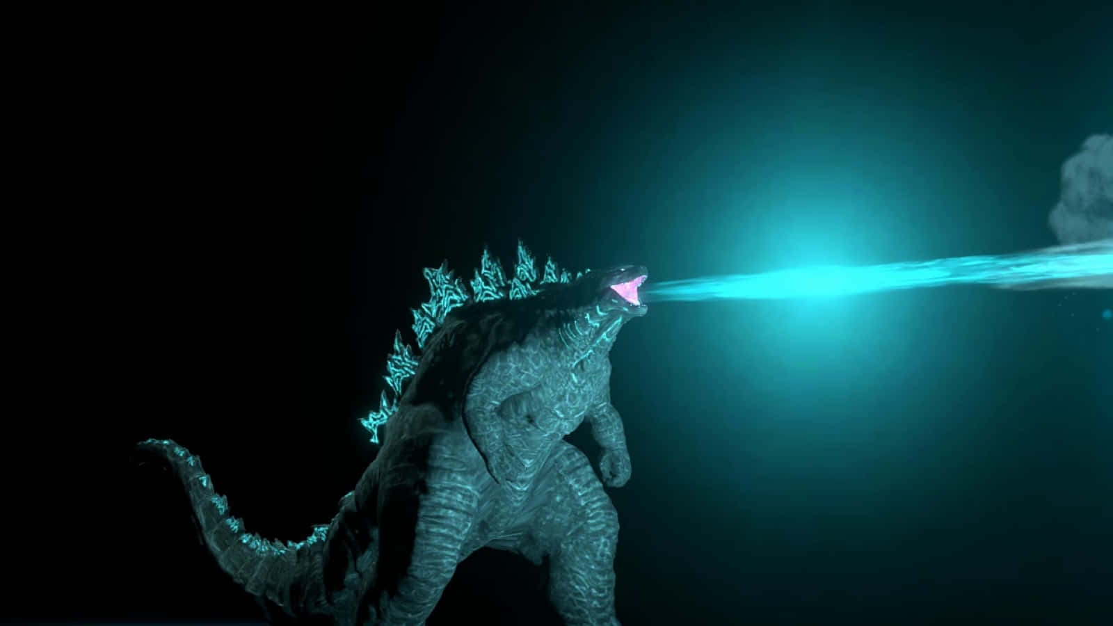 Godzilla, atomic breath, glowing blue, HD Desktop Wallpaper
