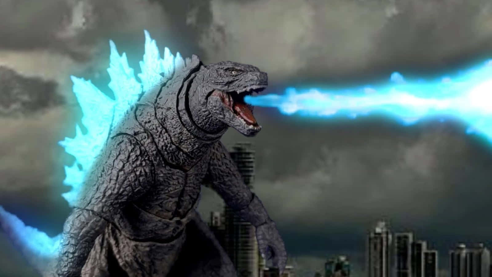 Godzilla, Atomic Breath, blue, HD Desktop Wallpaper
