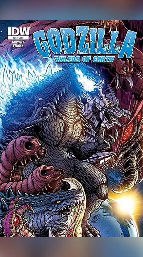 Godzilla, kaiju monsters, comic book cover, SD Phone Wallpaper