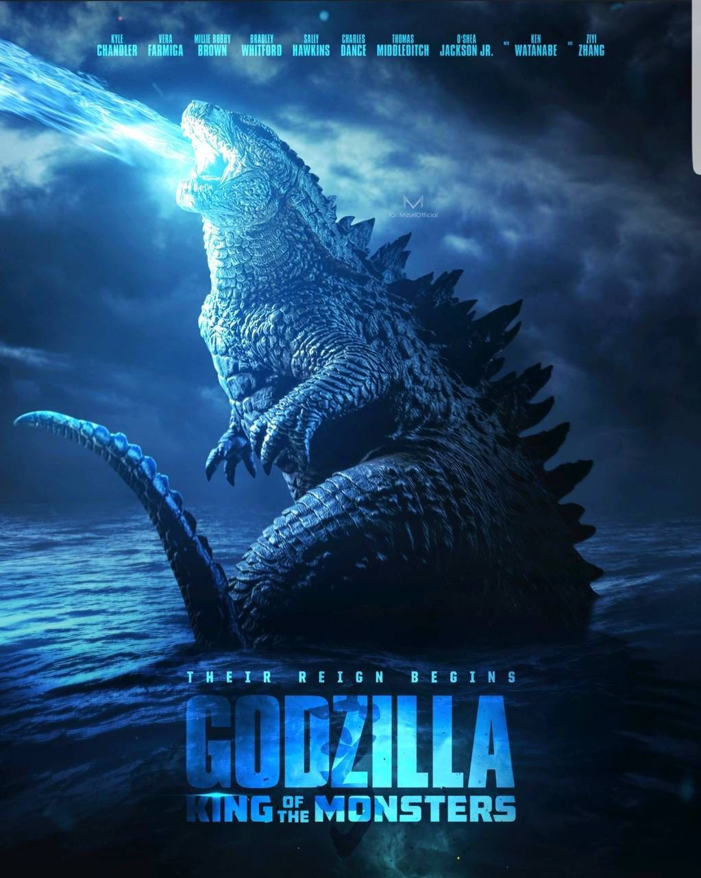 Godzilla, movie theatrical poster, dark waters, HD Phone Wallpaper