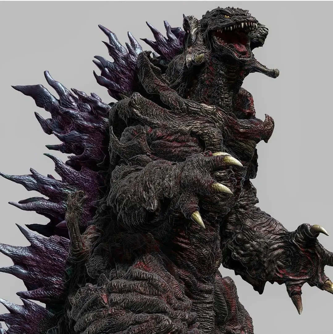 Godzilla 2000, dark textured skin, glowing eyes, SD Phone Wallpaper