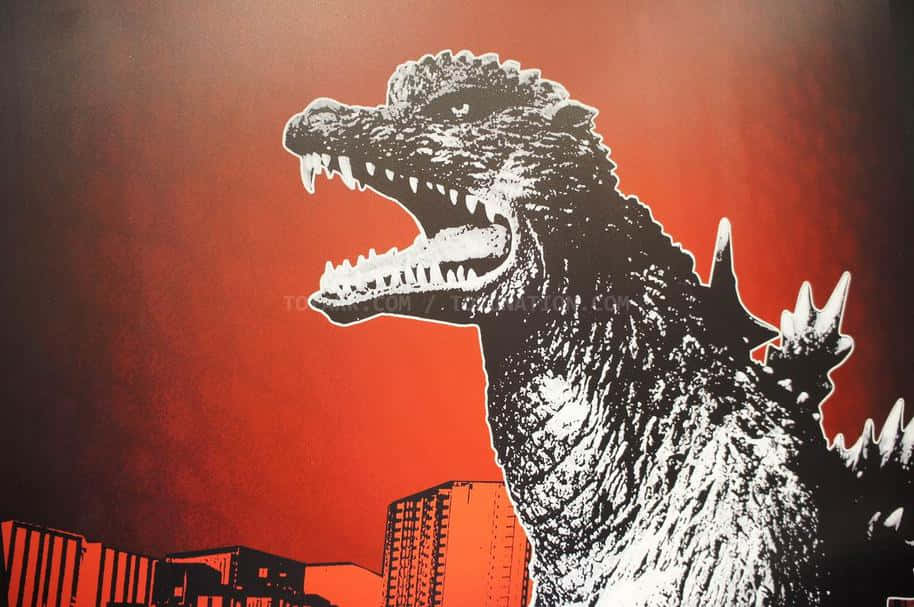 Godzilla, silhouette, black and white, SD Desktop Wallpaper