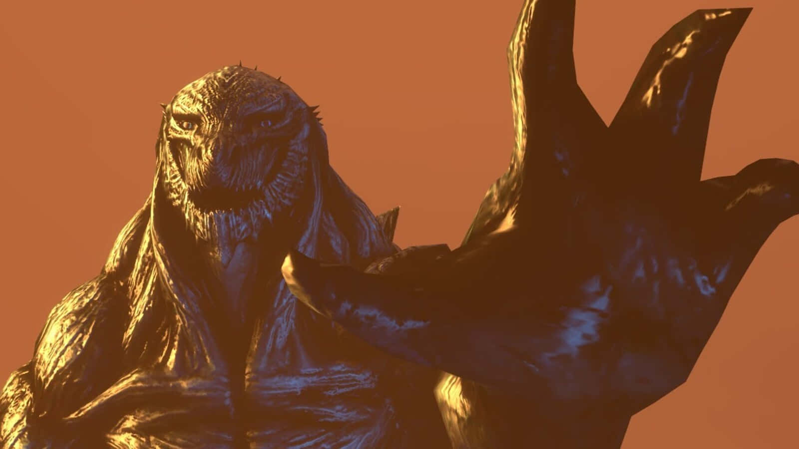 Godzilla Earth, textured skin, glowing eyes, HD Desktop Wallpaper