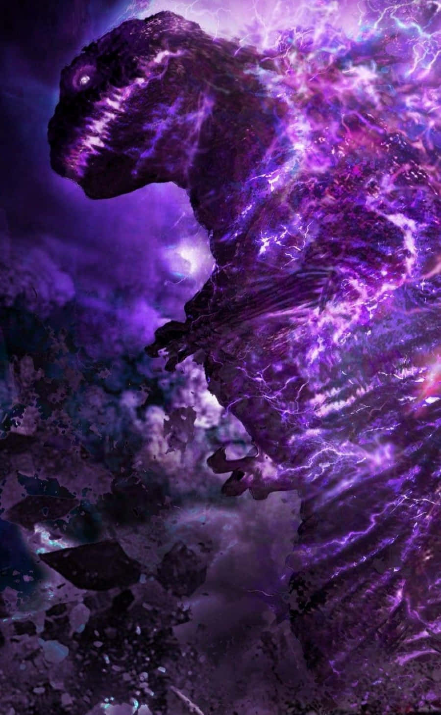 Godzilla Earth, purple energy monster, crackling lightning, HD Phone Wallpaper