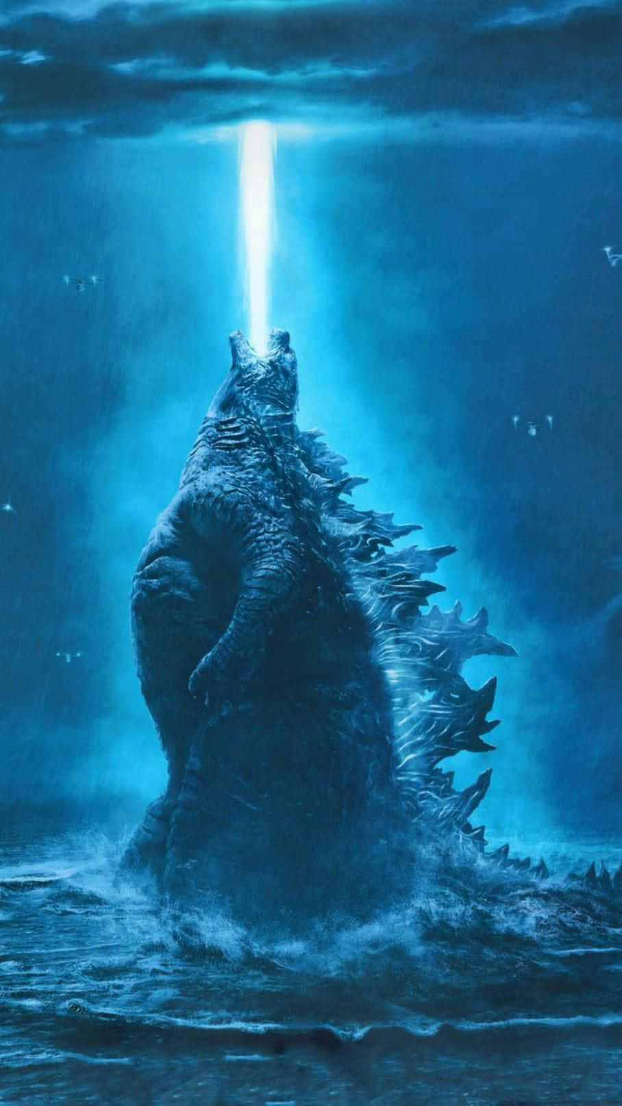 Godzilla, atomic breath, deep blue ocean waters, HD Phone Wallpaper