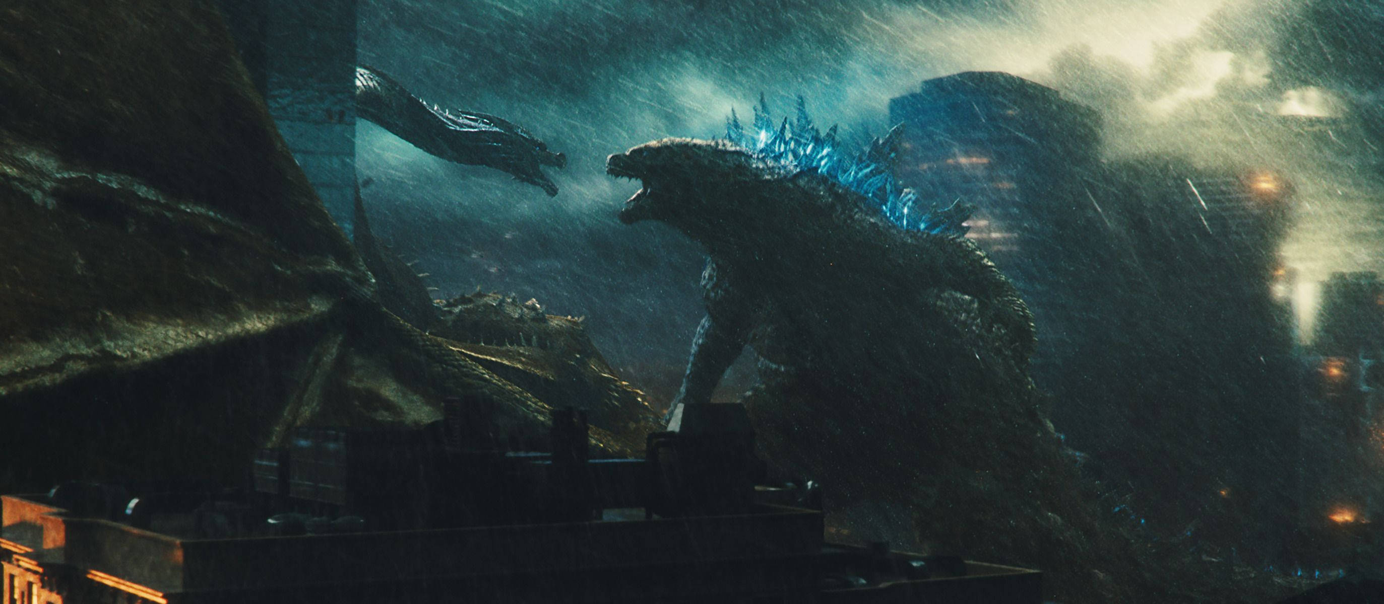 Godzilla: King of the Monsters, Godzilla, colossal serpent-like creature, 2K Desktop Wallpaper