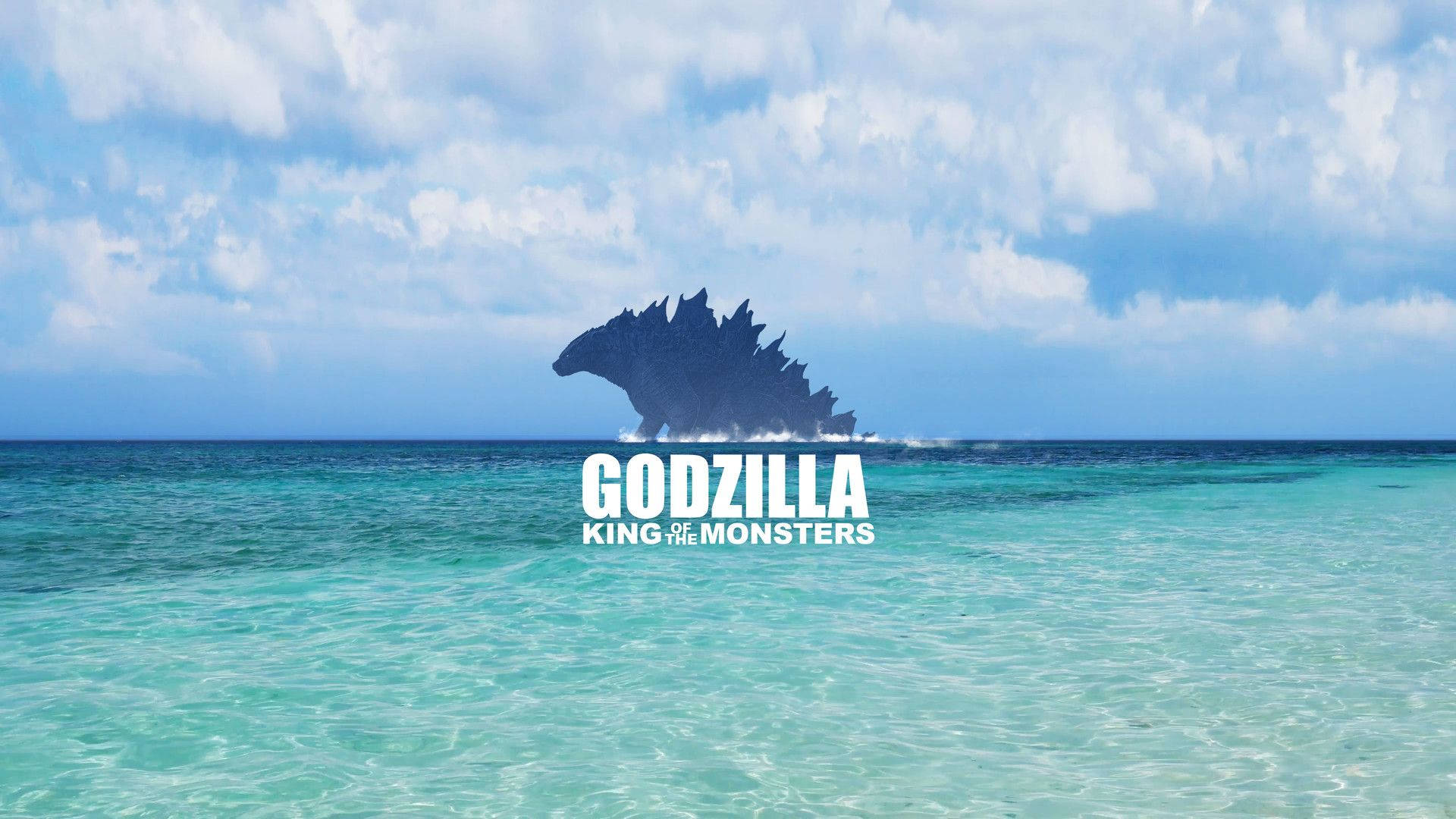Godzilla: King Of The Monsters, turquoise ocean waters, bright cloudy sky, Full HD Desktop Wallpaper