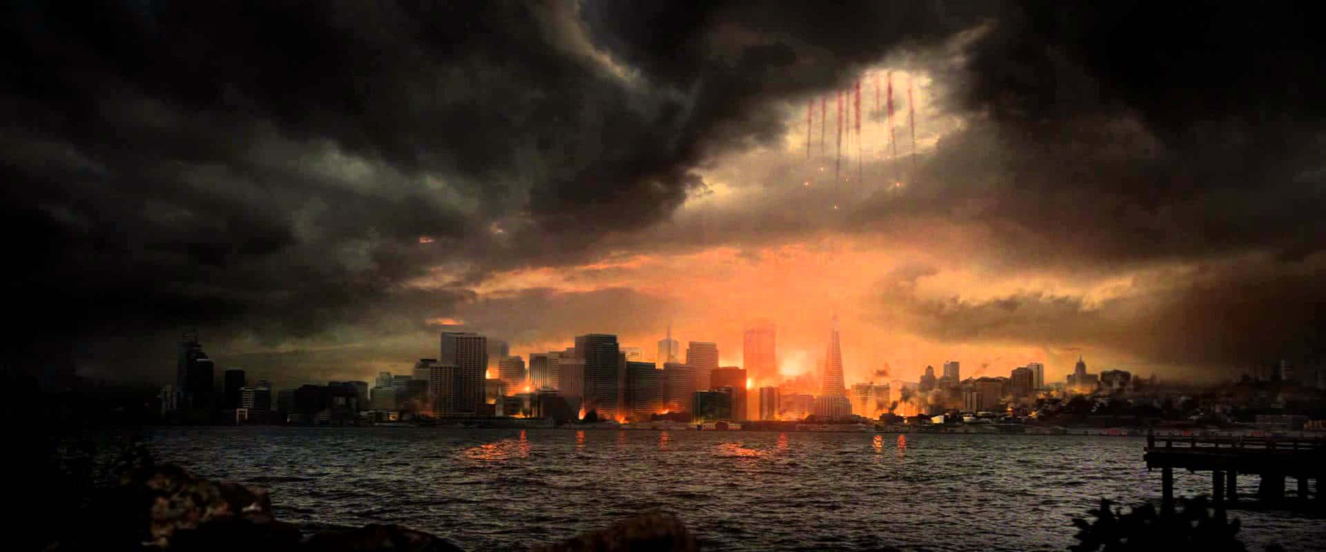 Godzilla 2014, King of the Monsters, dusk, Full HD Desktop Wallpaper