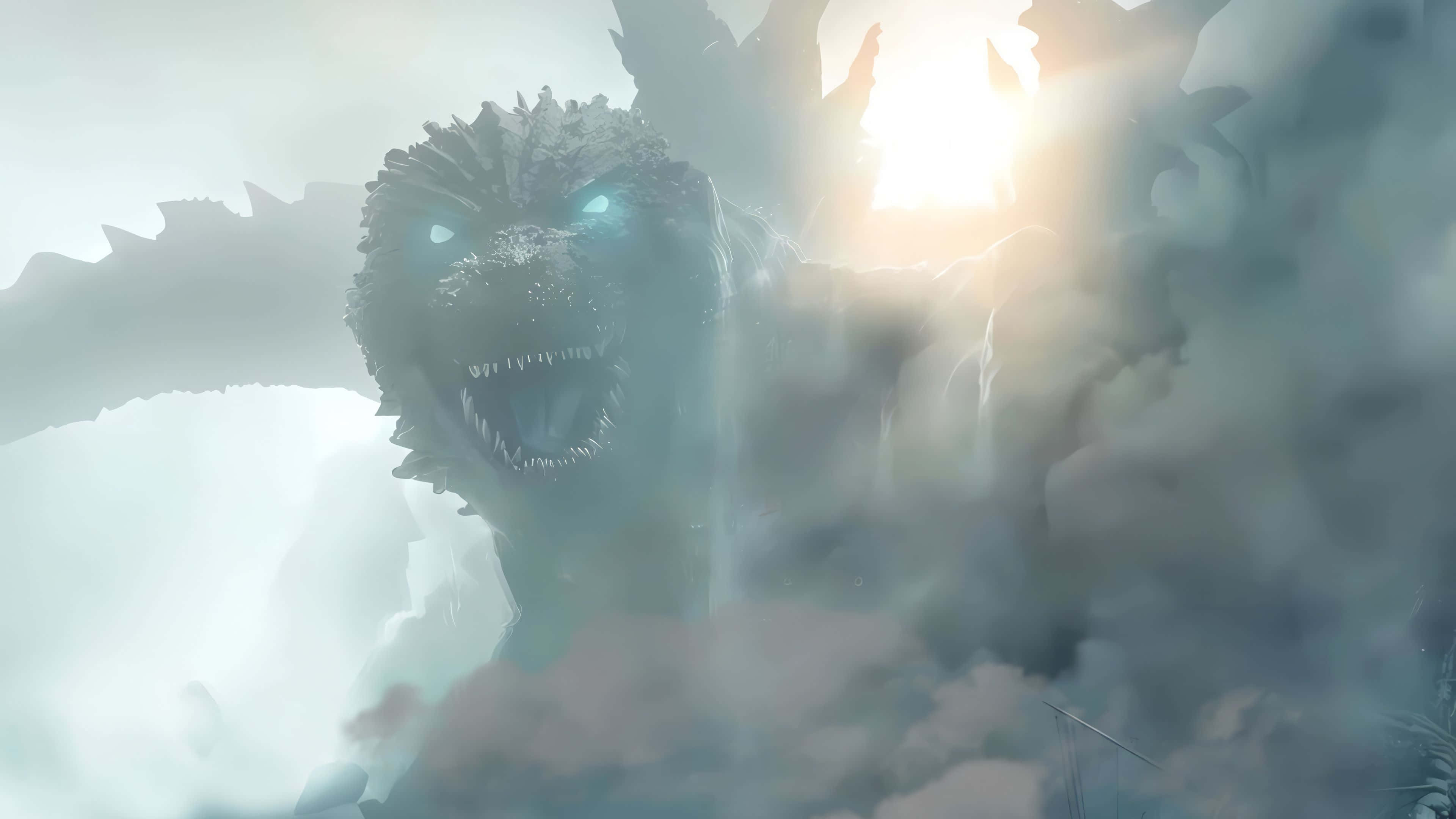 Godzilla Minus One 4K, Godzilla, glowing blue eyes, 4K Desktop Wallpaper
