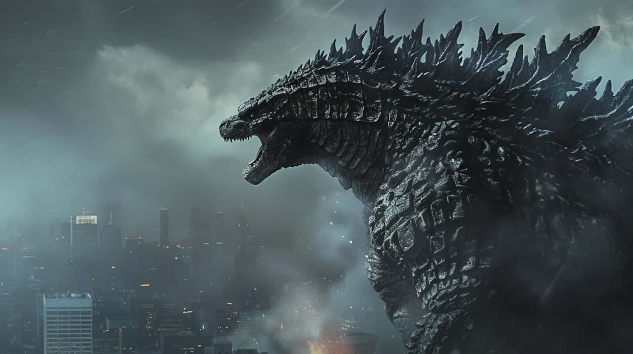 Godzilla, cityscape, stormy, HD Desktop Wallpaper