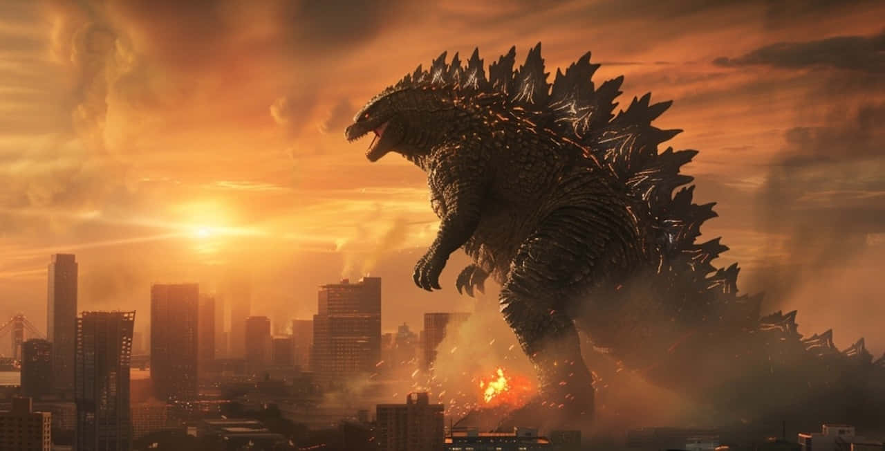 Godzilla, Rampageat, sunset, HD Desktop Wallpaper