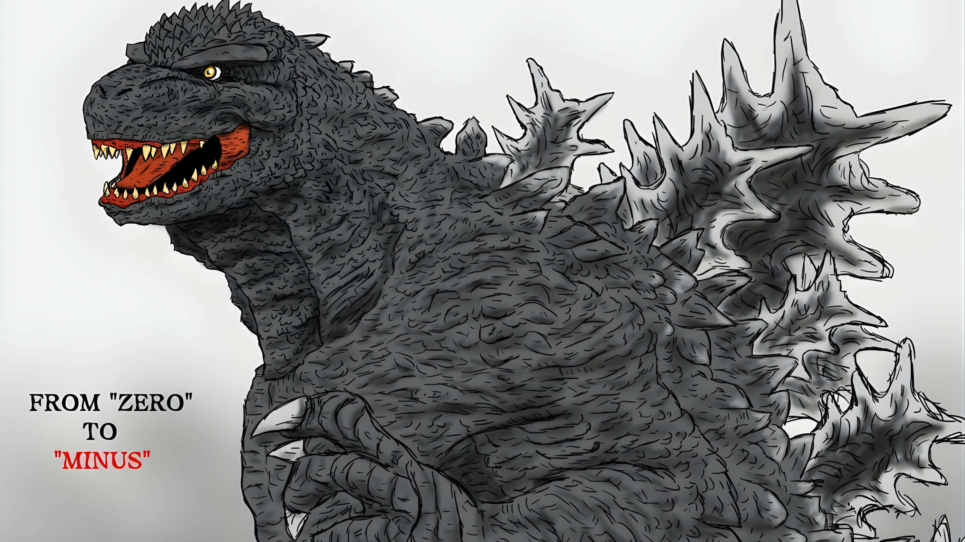 Godzilla Minus One, 4k release, gray Godzilla, 4K Desktop Wallpaper