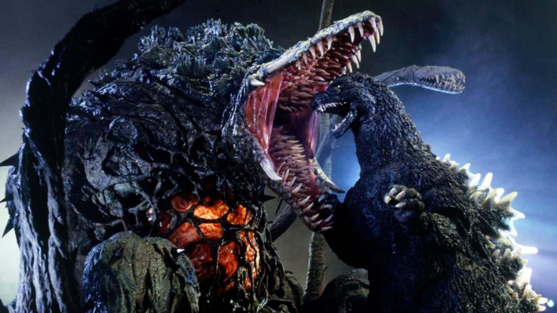 Godzilla Vs Biollante, 1920 x 1080, glowing orange magma, Full HD Desktop Wallpaper