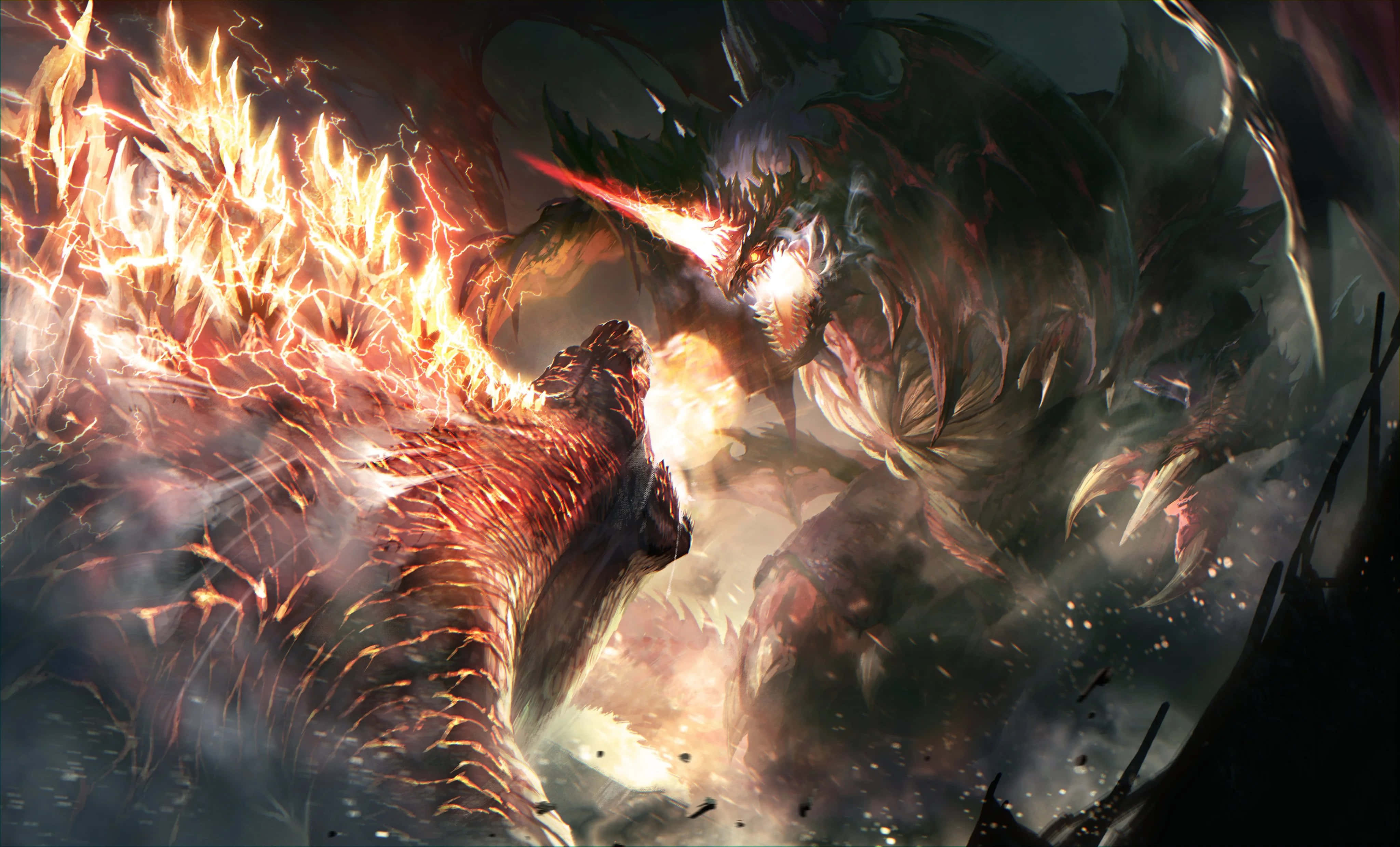 Godzilla Vs Destoroyah, Godzilla, Destoroyah, 4K Desktop Wallpaper