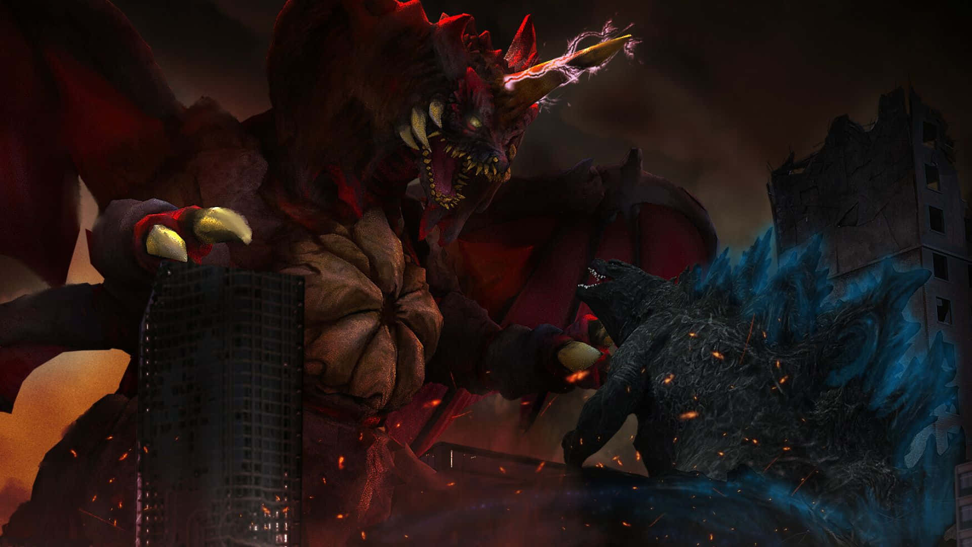 Godzilla Vs Destoroyah, Destoroyah, Godzilla, Full HD Desktop Wallpaper