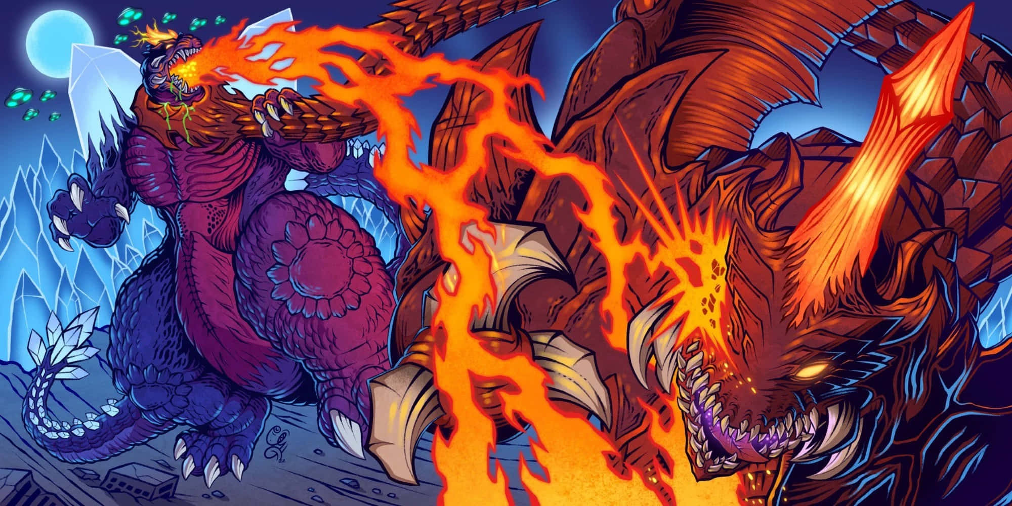 Godzilla Vs Destoroyah, Godzilla, Destoroyah, Full HD Desktop Wallpaper