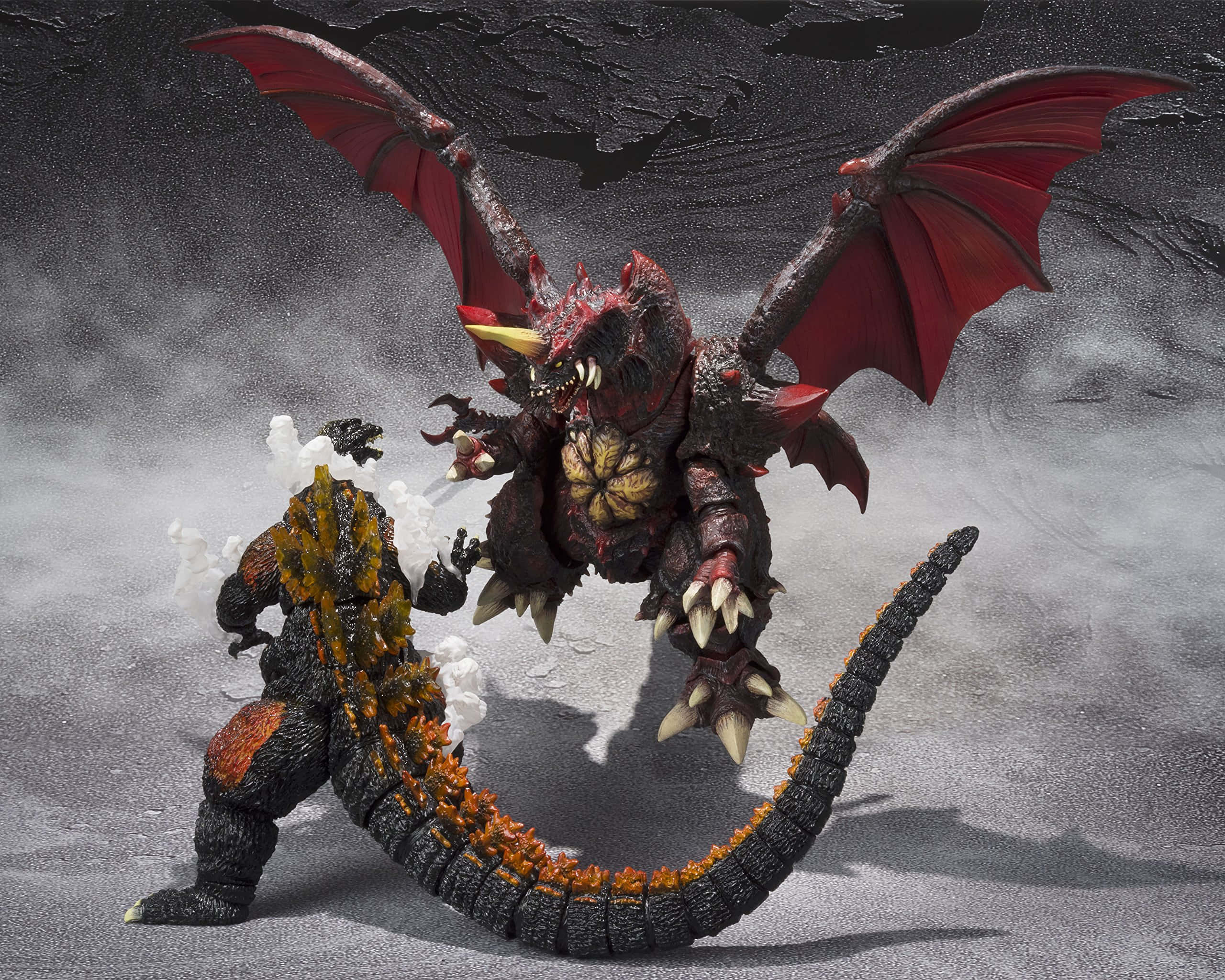 Godzilla Vs Destoroyah, red wings, spiked tail, 2K Desktop Wallpaper