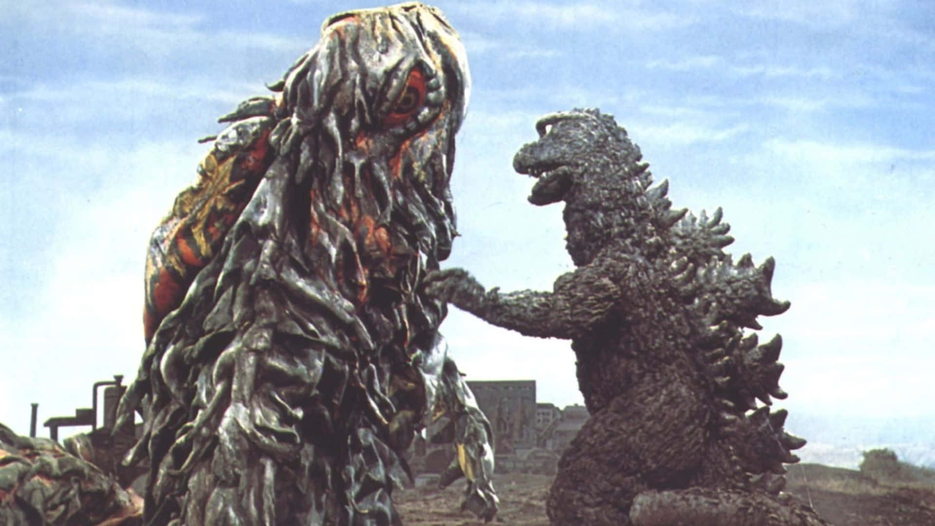 Godzilla, Hedorah, ruined cityscape, Full HD Desktop Wallpaper