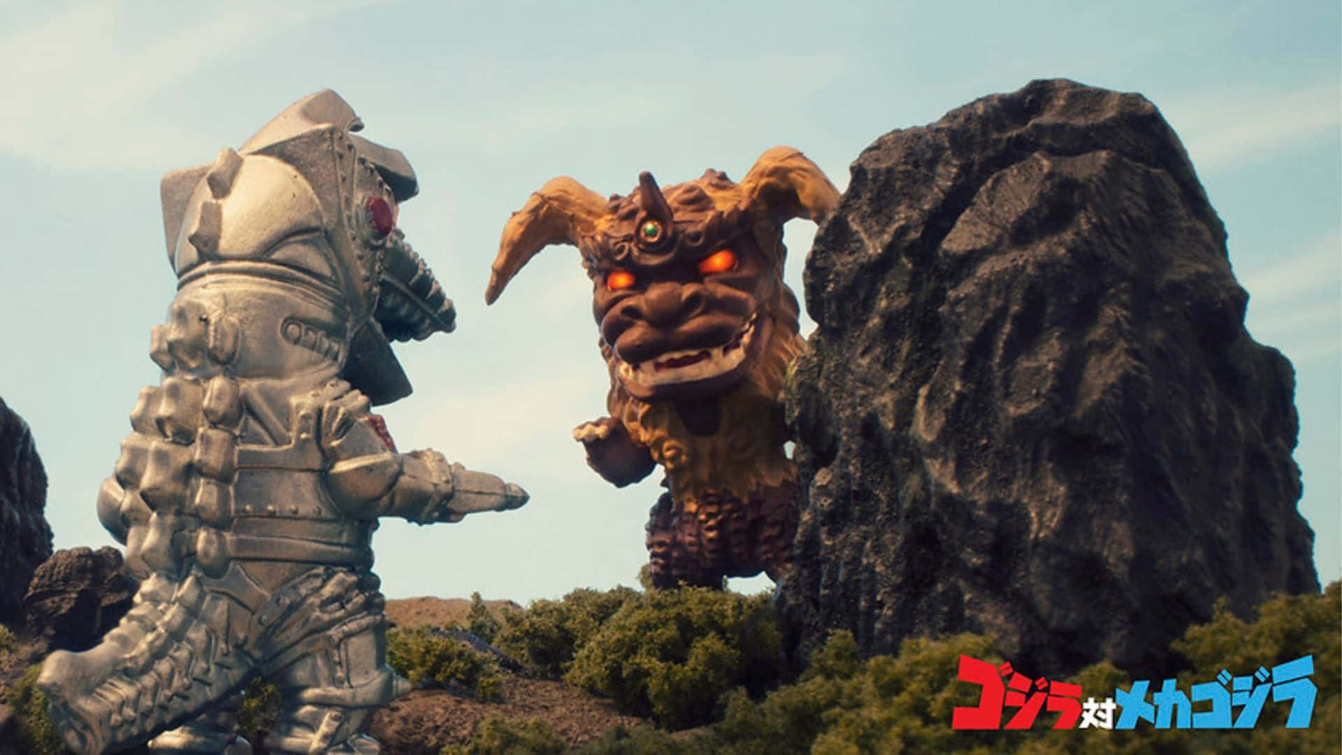 Godzilla, King Caesar, silver robot, Full HD Desktop Wallpaper