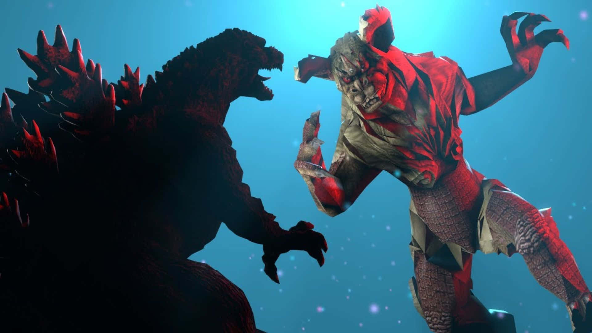 Godzilla, King Caesar, glowing blue void, Full HD Desktop Wallpaper