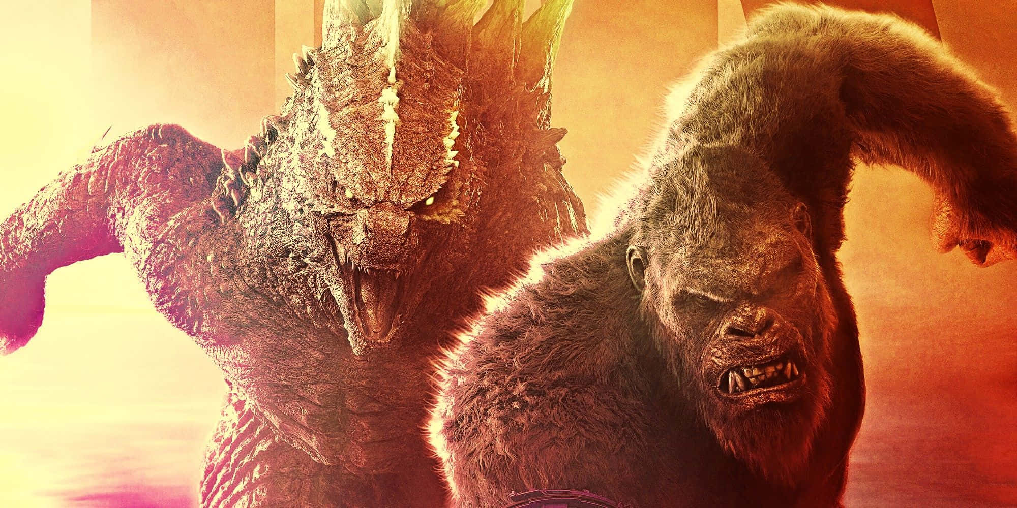 Godzilla, Kong, fiery clash, Full HD Desktop Wallpaper