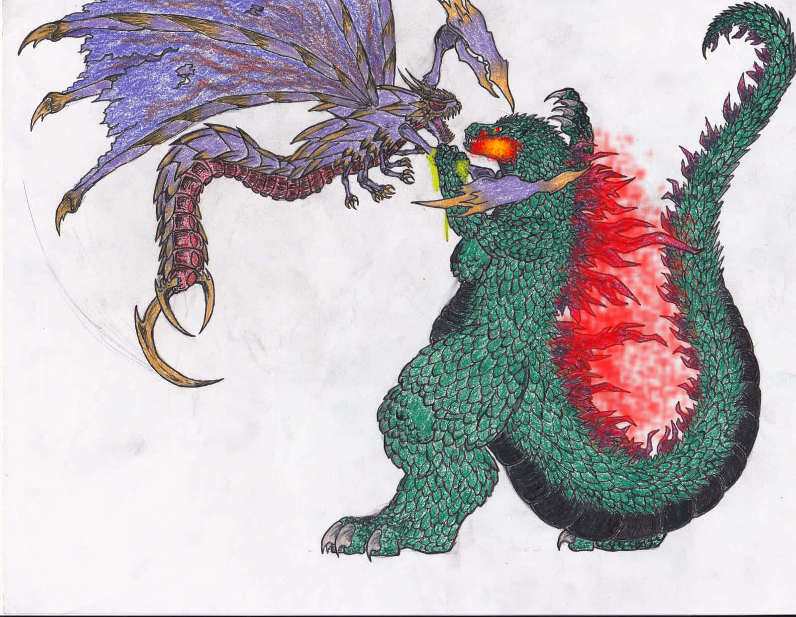 Godzilla, Megaguirus, green Godzilla, HD Desktop Wallpaper