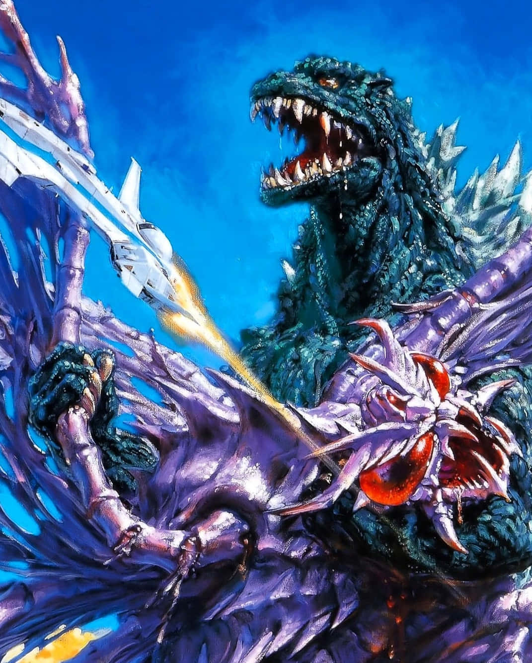 Godzilla, Megaguirus, purple monster, HD Phone Wallpaper