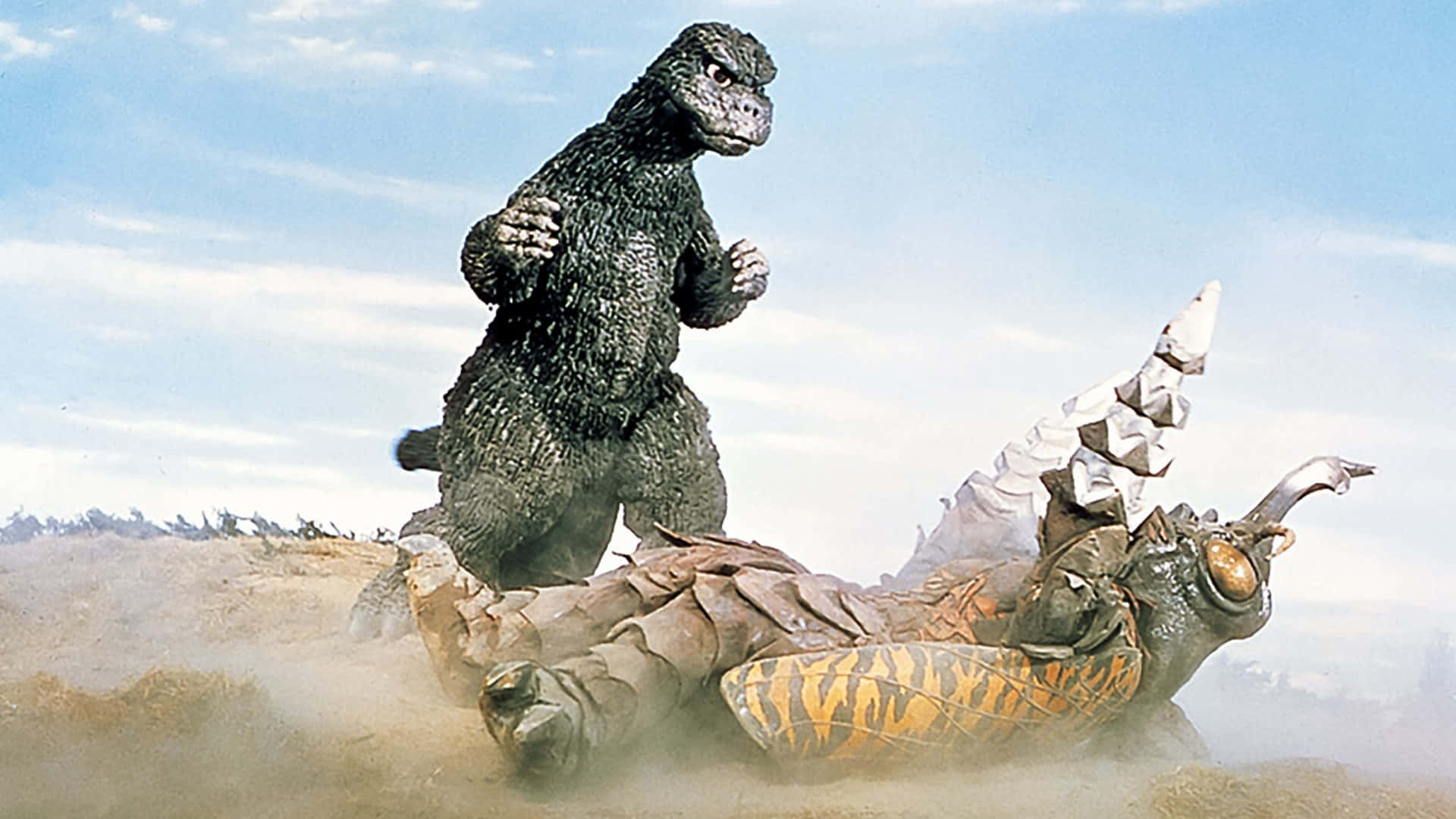 Godzilla, Megalon, dusty desert, Full HD Desktop Wallpaper
