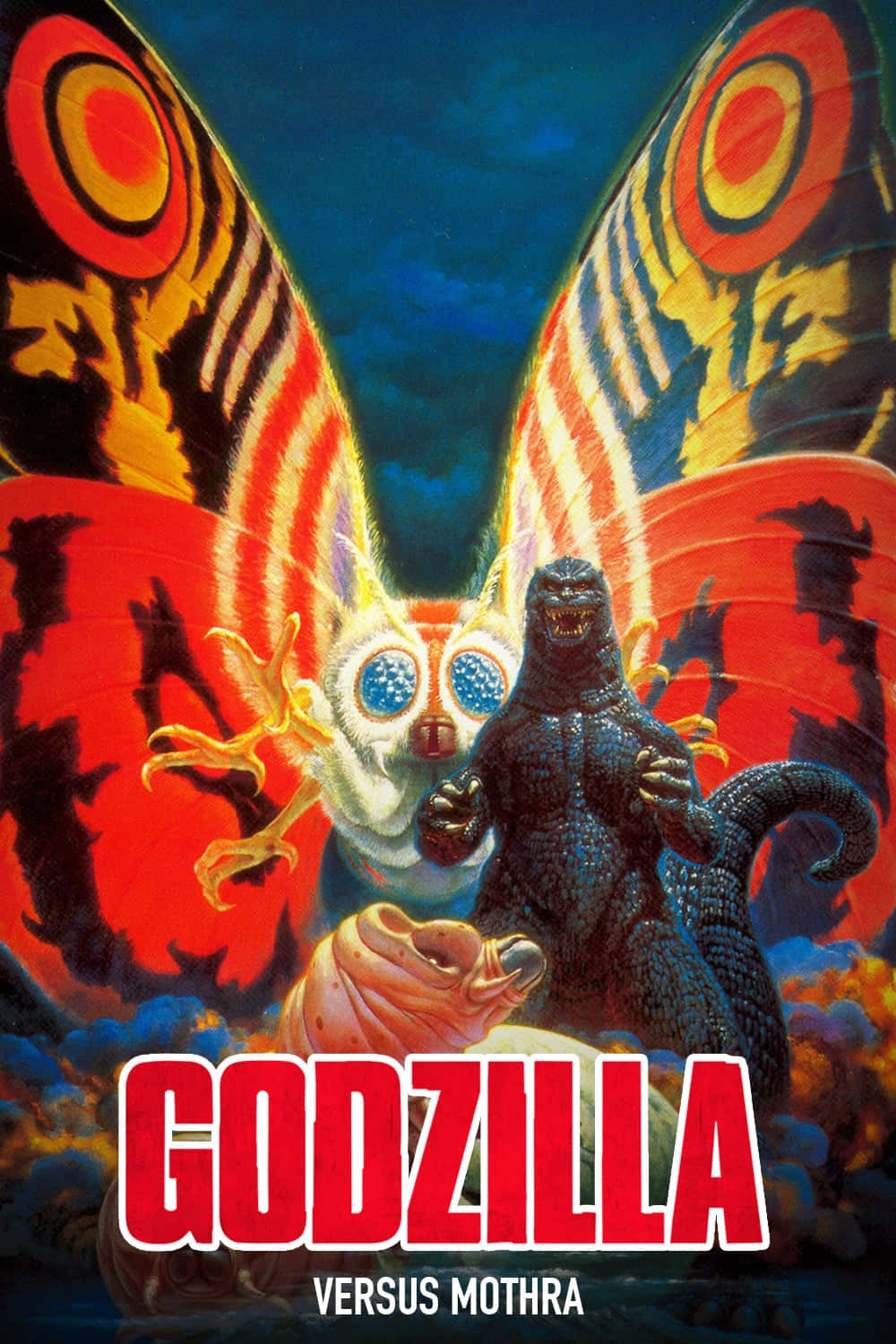 Godzilla, Mothra, stormy sky, HD Phone Wallpaper