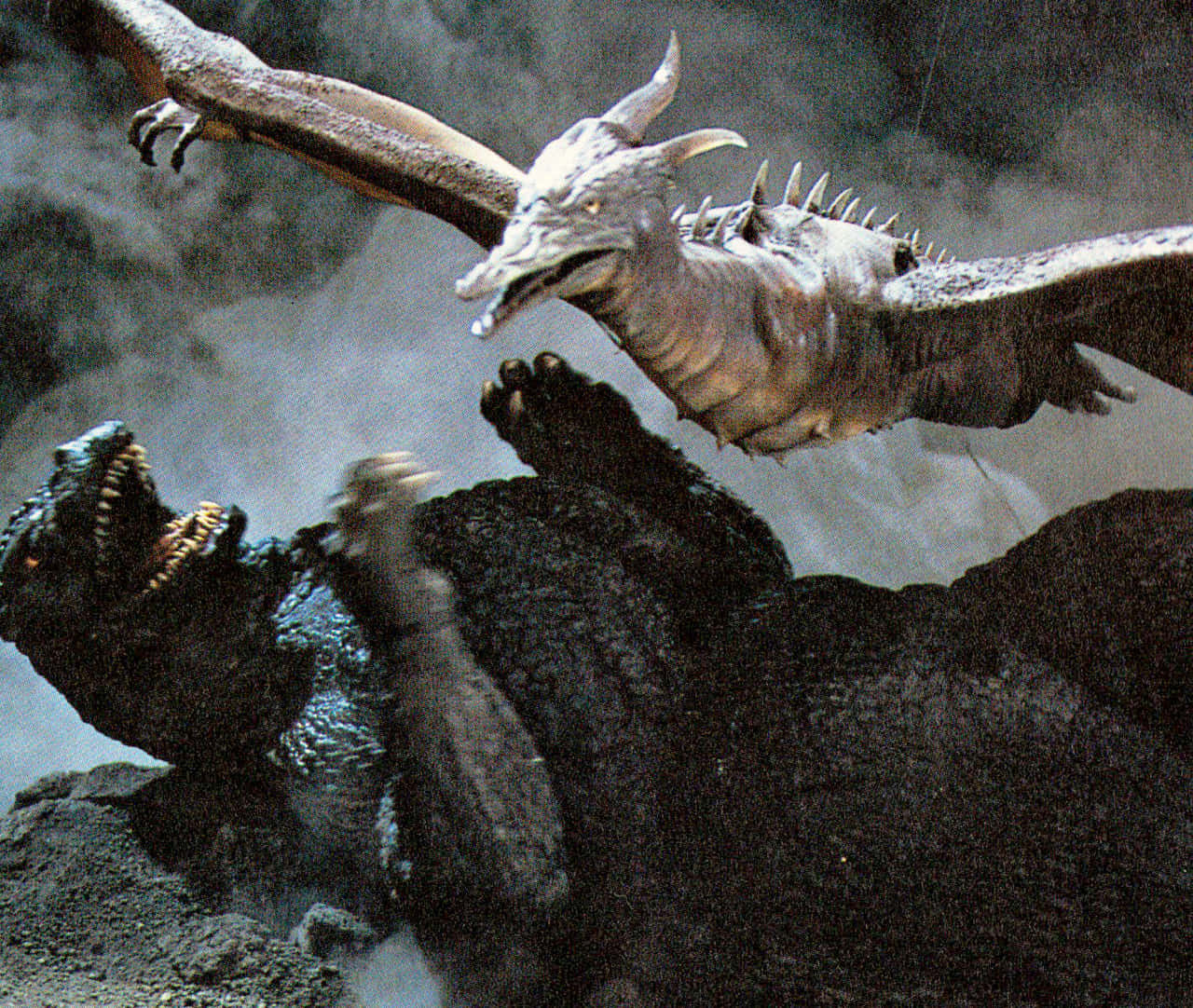 Godzilla, Rodan, giant dragon, HD Desktop Wallpaper