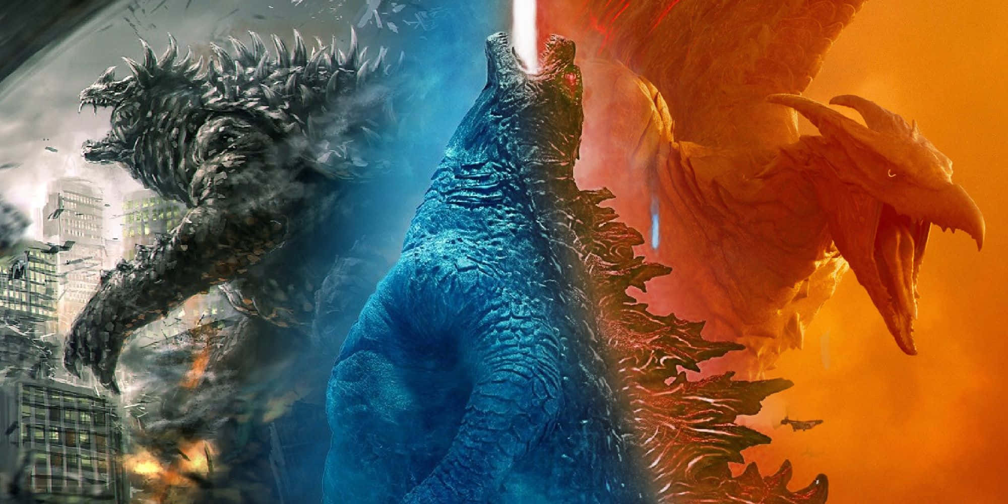 Godzilla, Rodan, cityscape, Full HD Desktop Wallpaper
