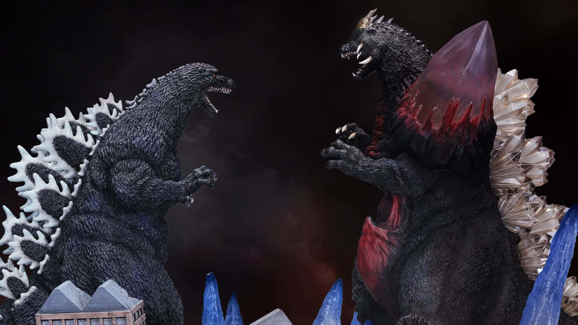 Godzilla, Spacegodzilla, glowing crystals, Full HD Desktop Wallpaper