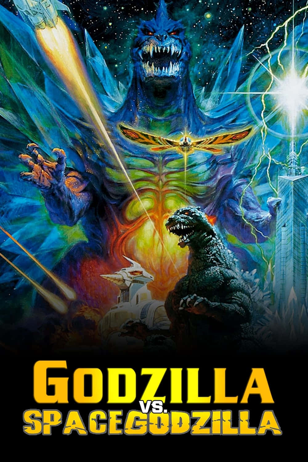 Godzilla Vs Spacegodzilla, Spacegodzilla, cosmic lightning, HD Phone Wallpaper