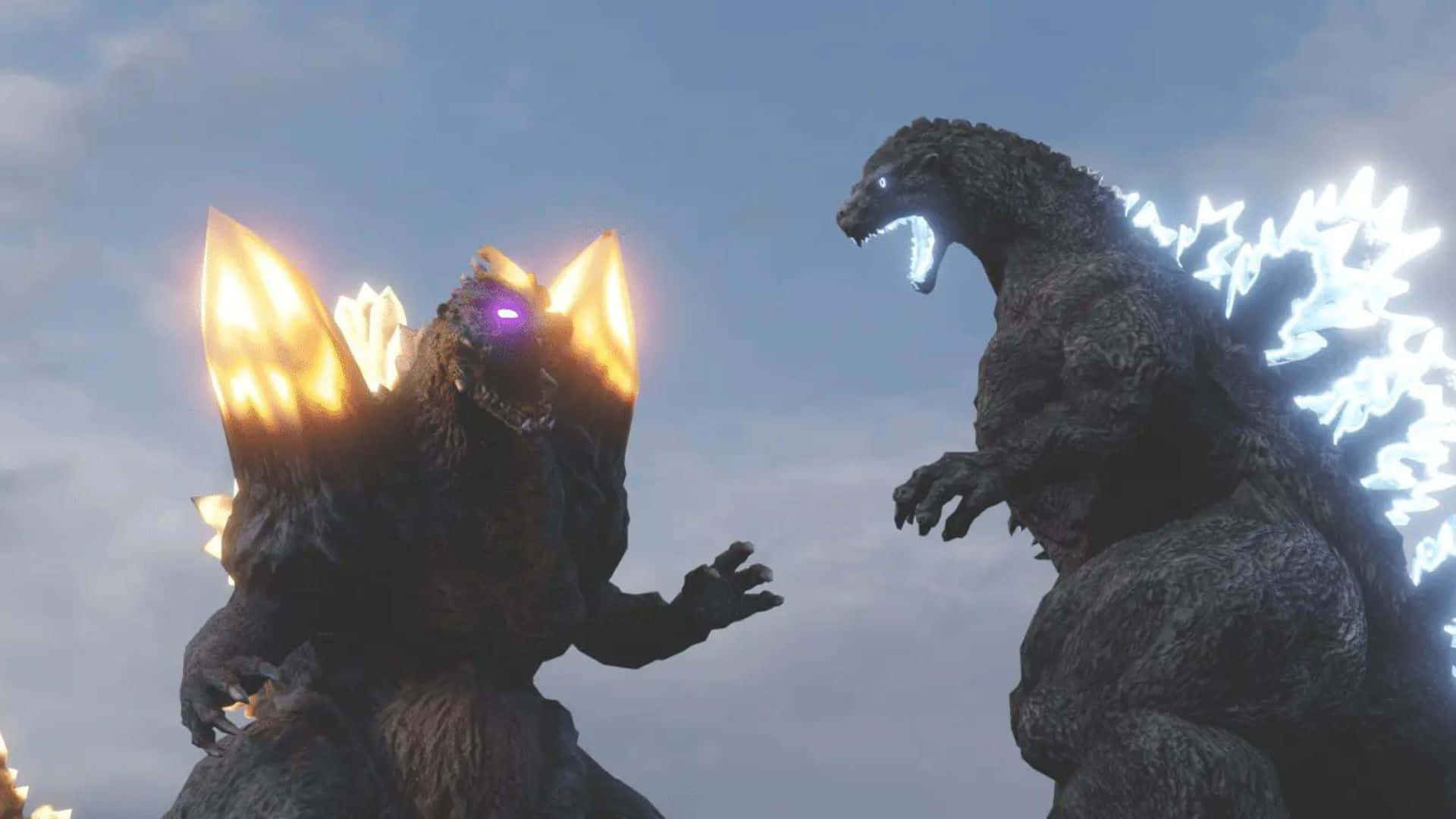 Godzilla, Spacegodzilla, dramatic sky, Full HD Desktop Wallpaper