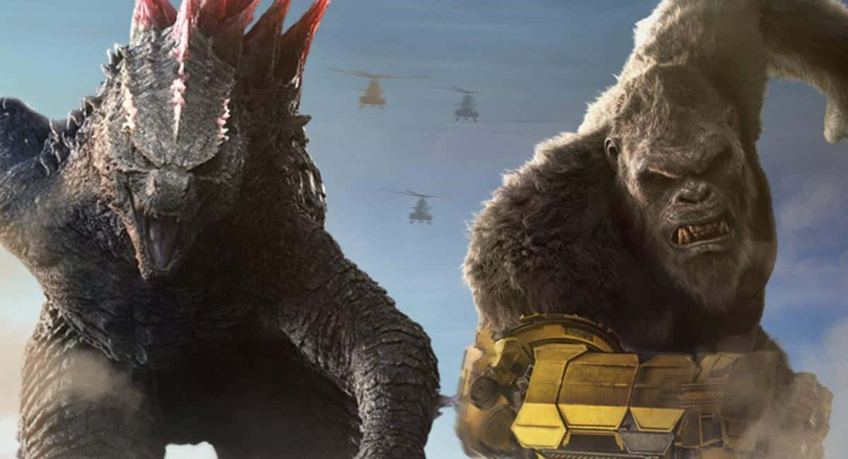 Godzilla, Kong, cinematic battle, SD Desktop Wallpaper