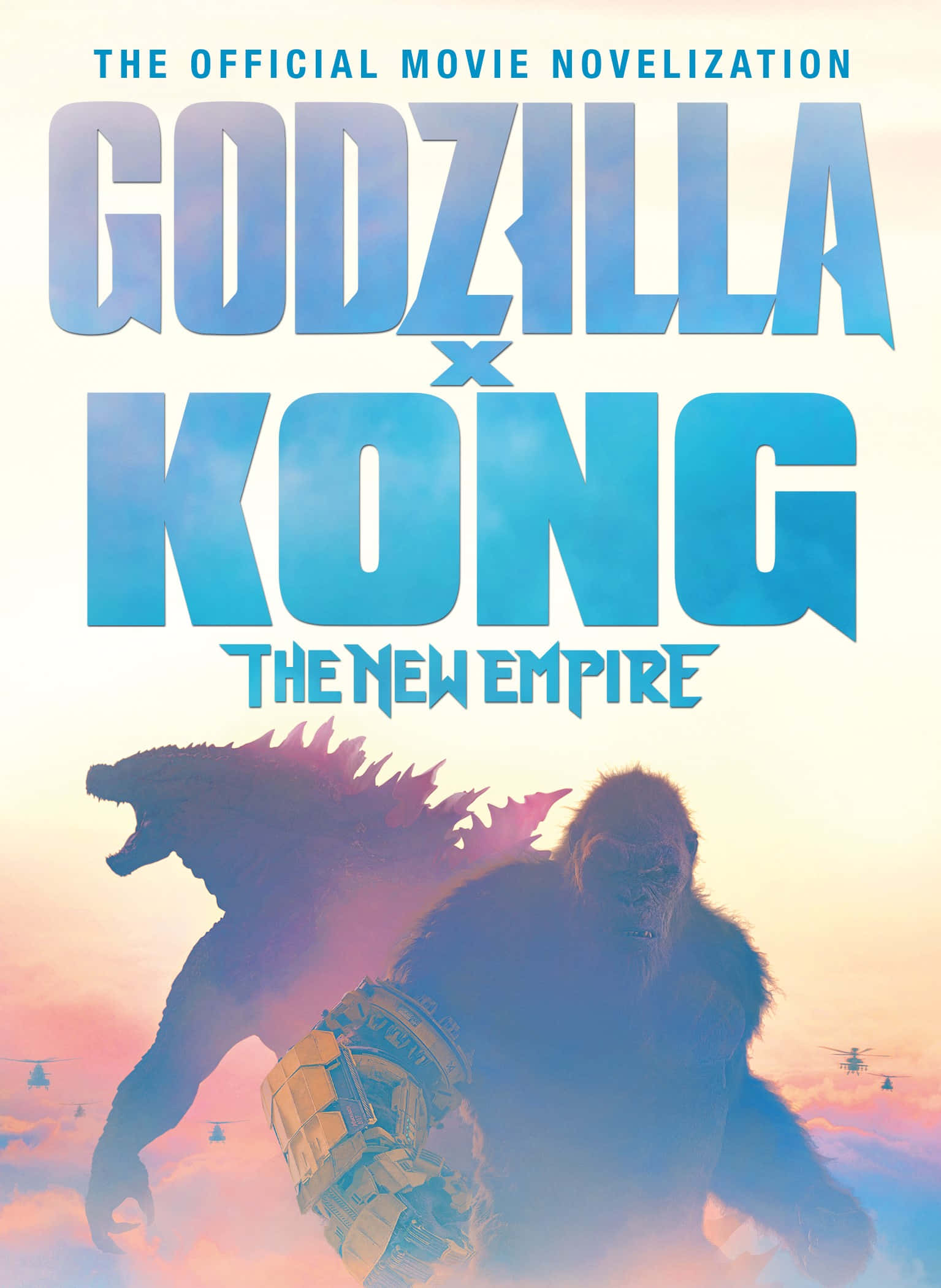 Godzilla X Kong The New Empire, pink orange sky, helicopters, Full HD Phone Wallpaper