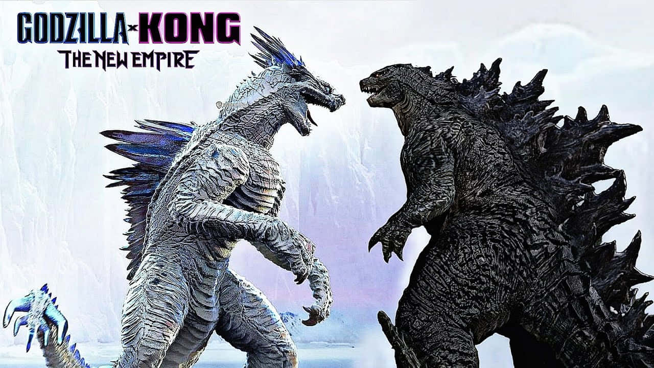 Godzilla X Kong The New Empire, snowy mountainous landscape, icy cliffs, HD Desktop Wallpaper