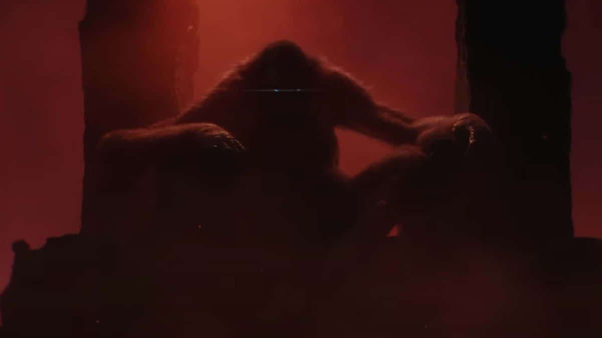 Kong, silhouette, glowing red haze, SD Desktop Wallpaper