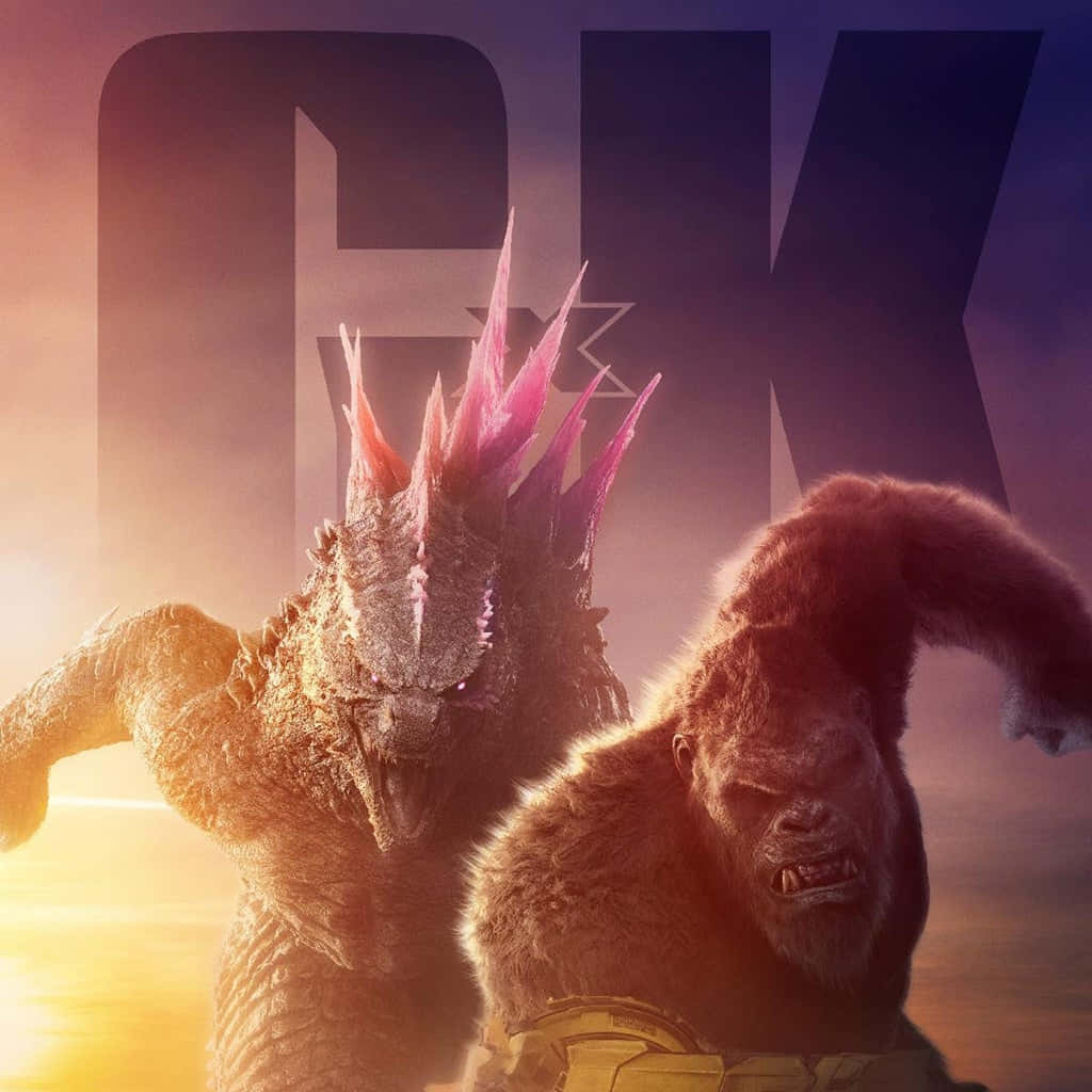 Godzilla, Kong, sunset, SD Desktop Wallpaper
