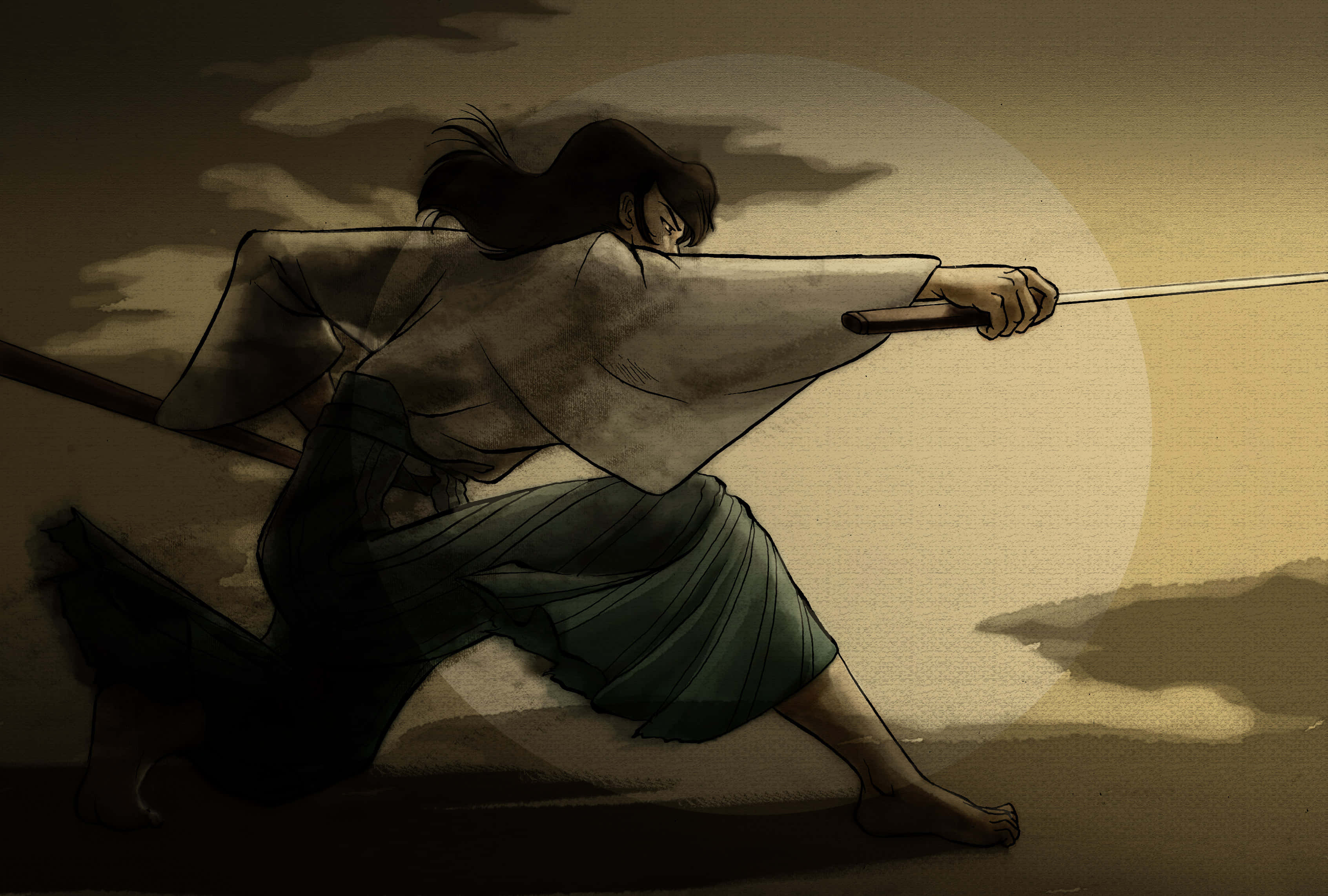 Goemon Ishikawa XIII, samurai, flowing robes, 2K Desktop Wallpaper