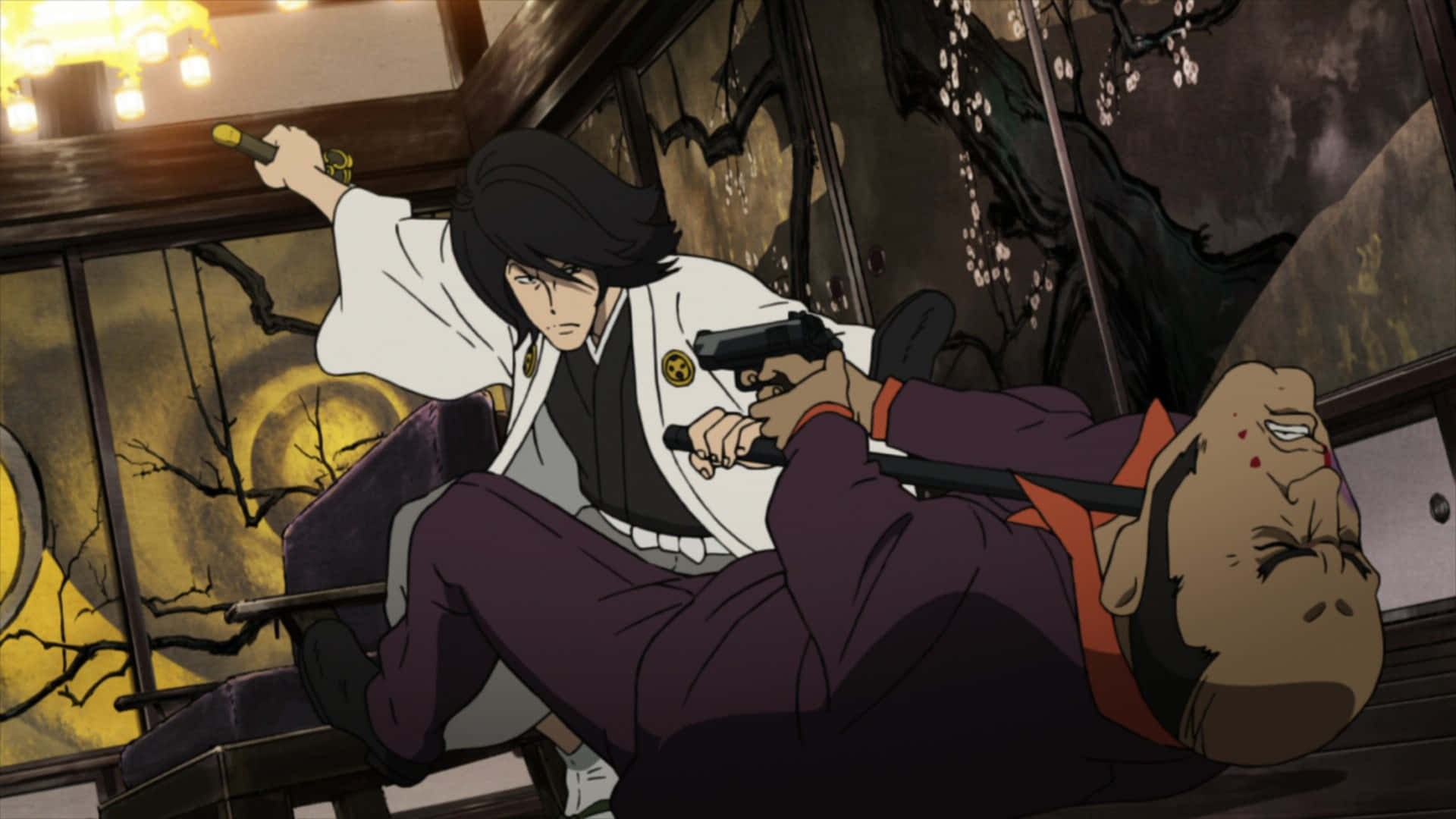 Goemon Ishikawa XIII, white gi, pistol, Full HD Desktop Wallpaper