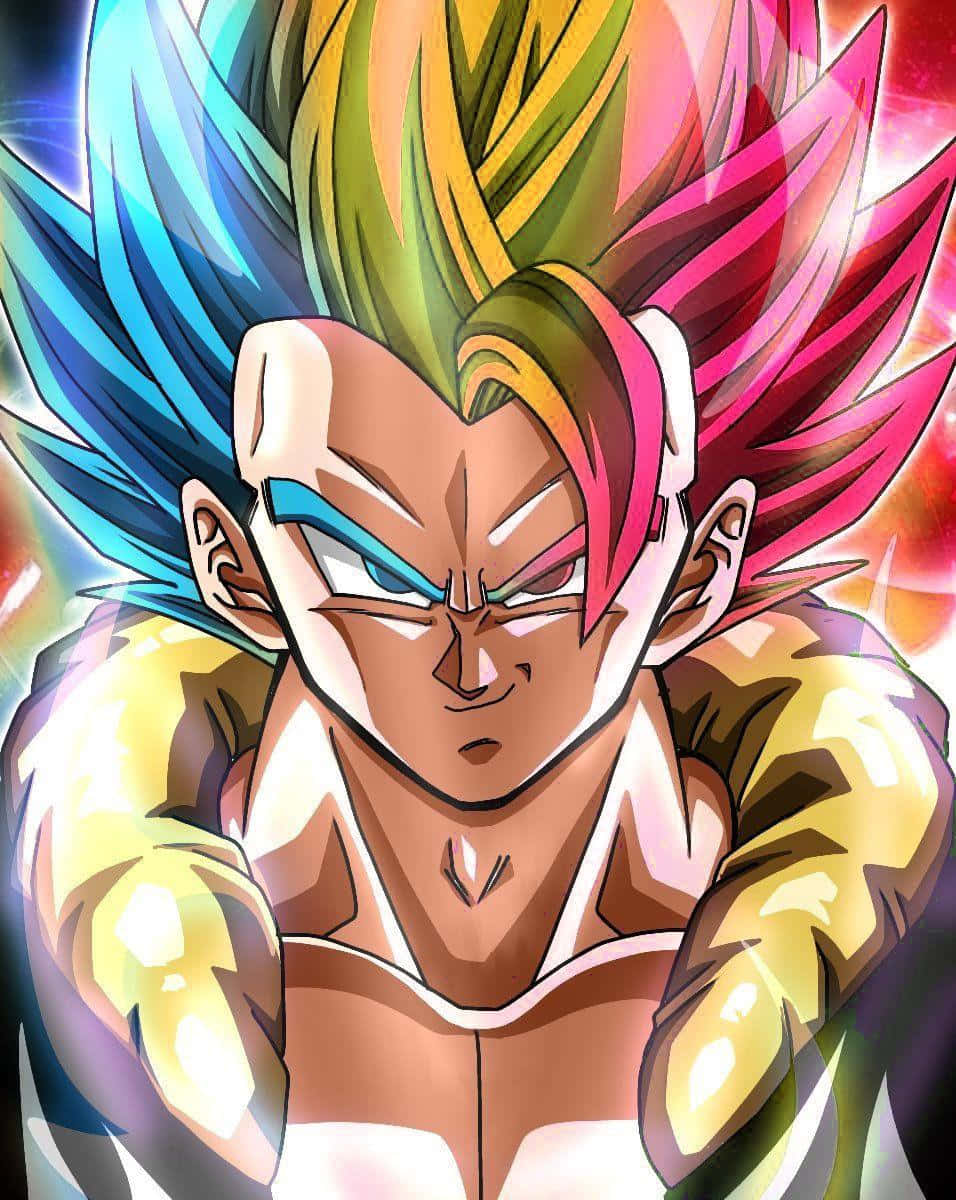 Gogeta, Vegito, rainbow spiky hair, SD Phone Wallpaper