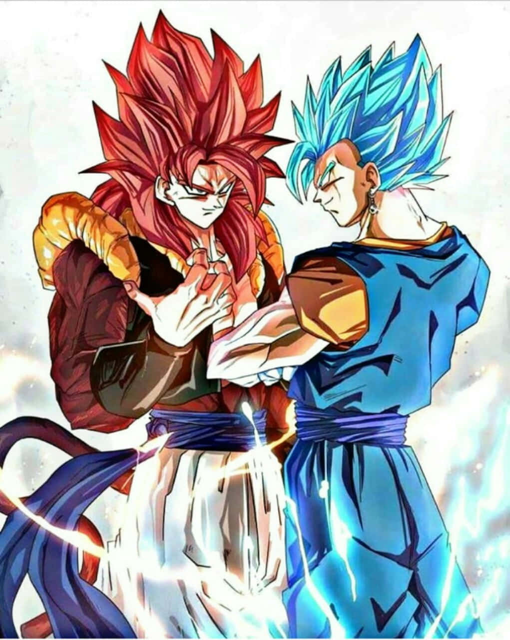 Gogeta, Vegito, spiky red and blue hair, HD Phone Wallpaper
