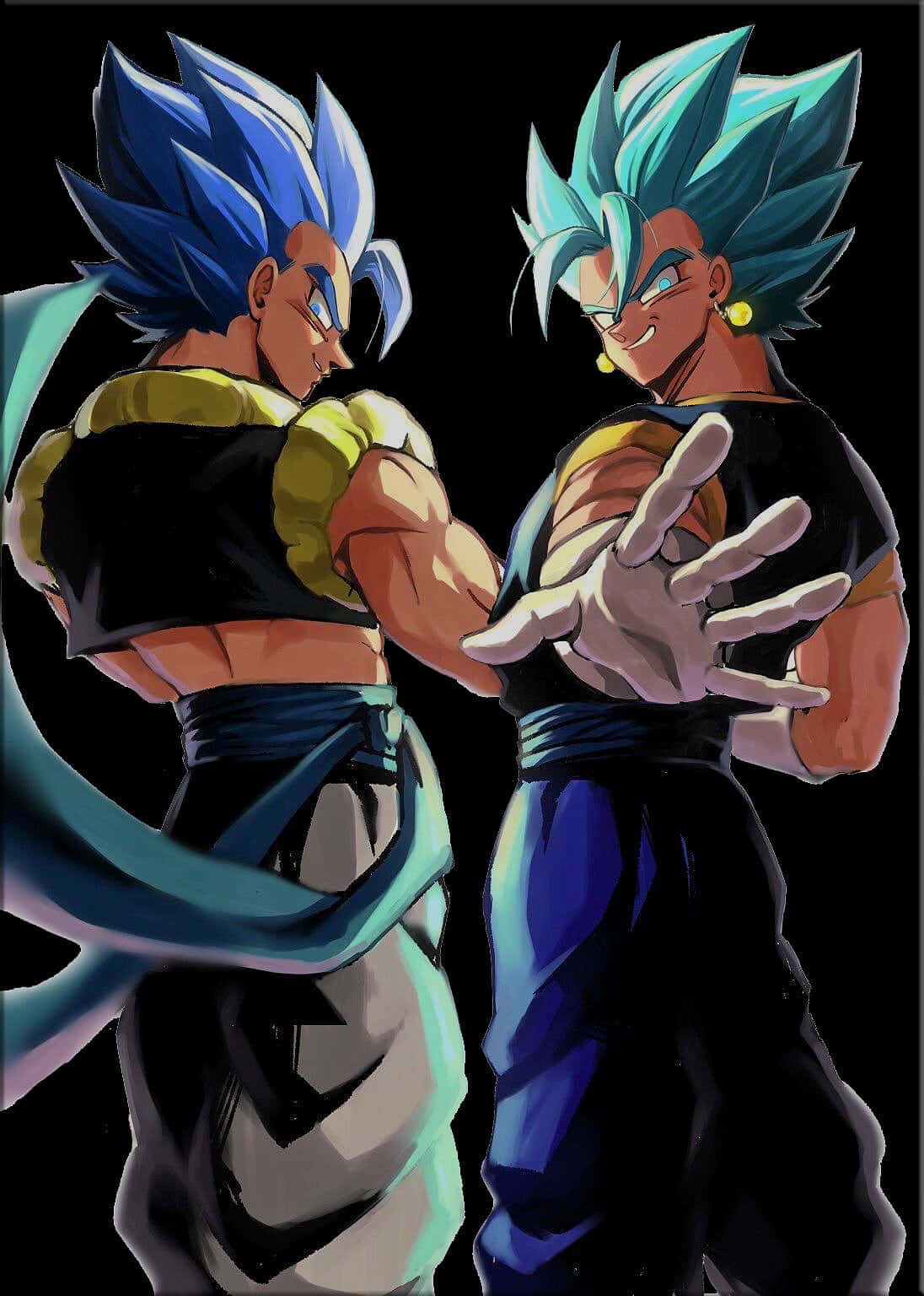 Gogeta, Vegito, spiky blue hair, HD Phone Wallpaper