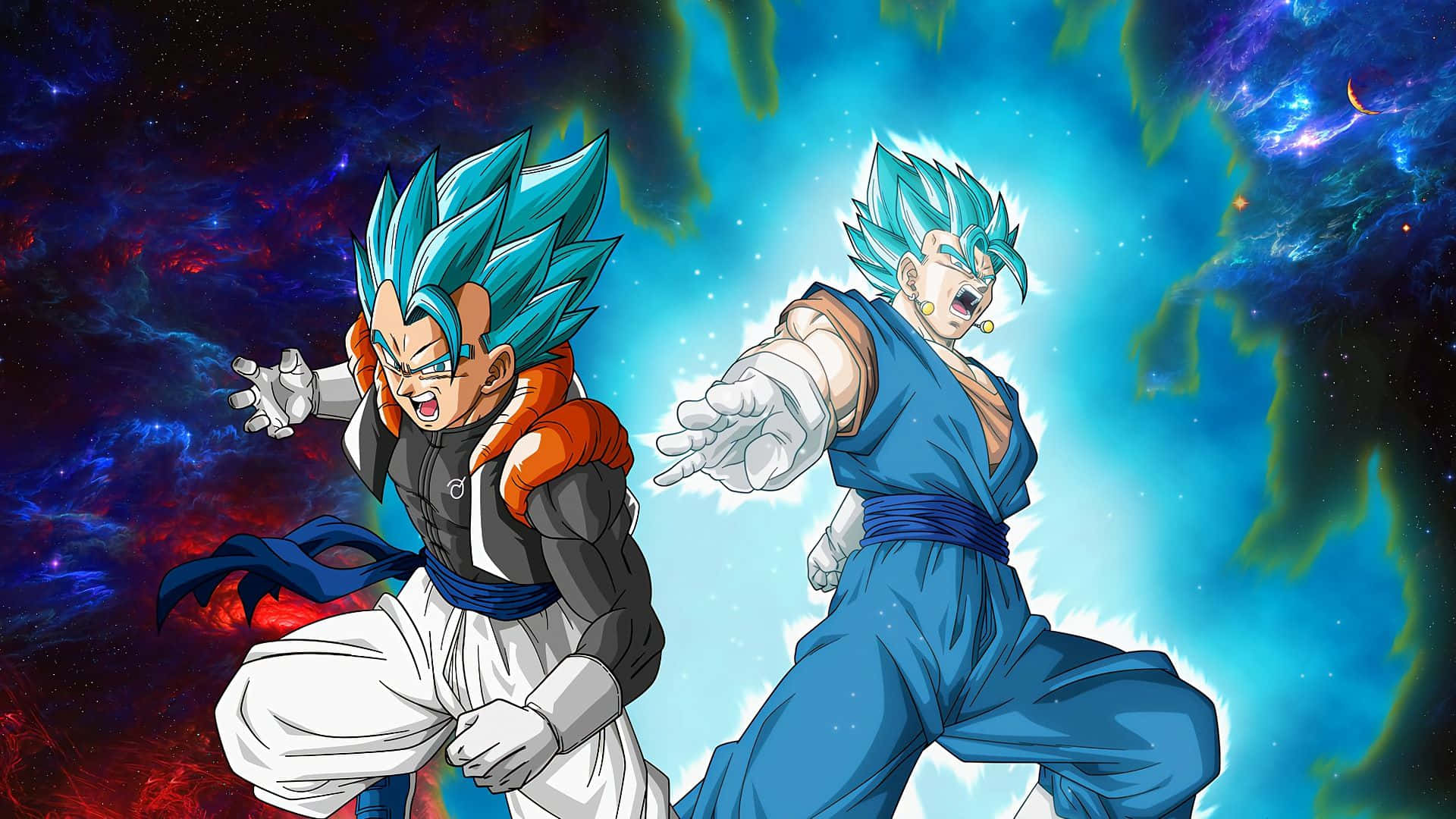 Gogeta, Vegito, blue-haired, Full HD Desktop Wallpaper