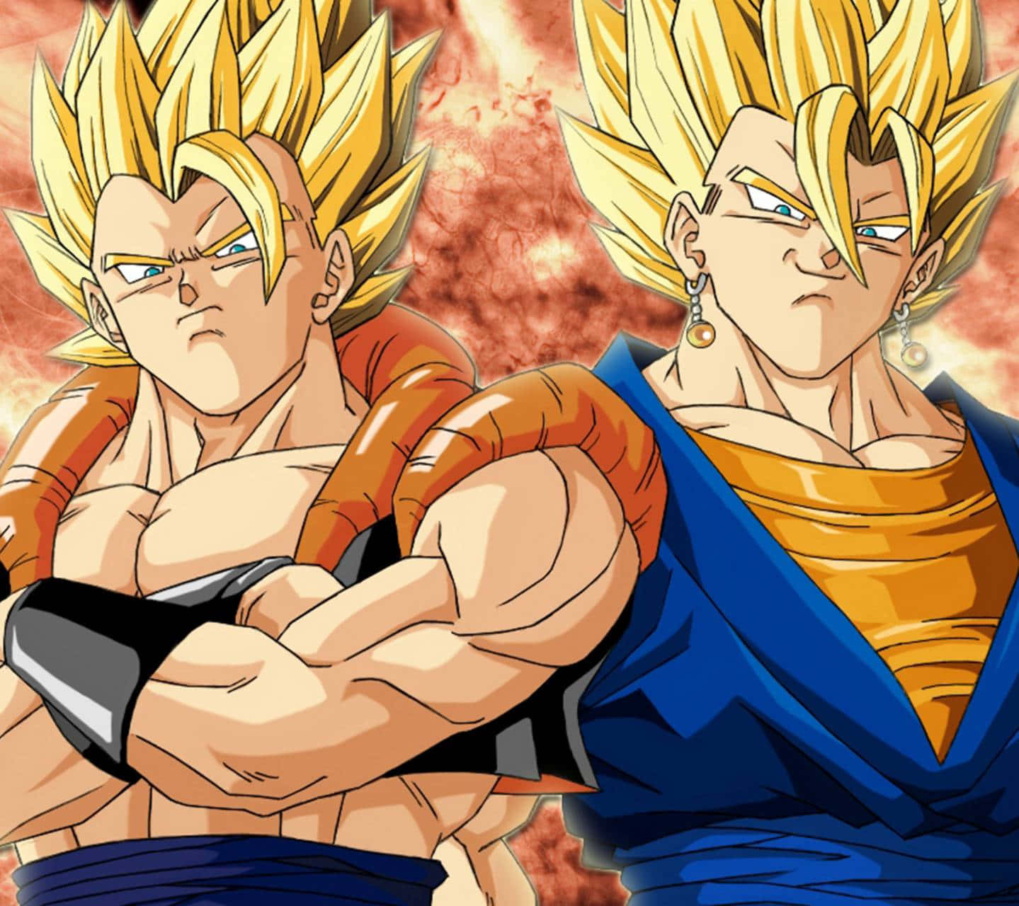 Gogeta, Vegito, spiky golden hair, HD Desktop Wallpaper