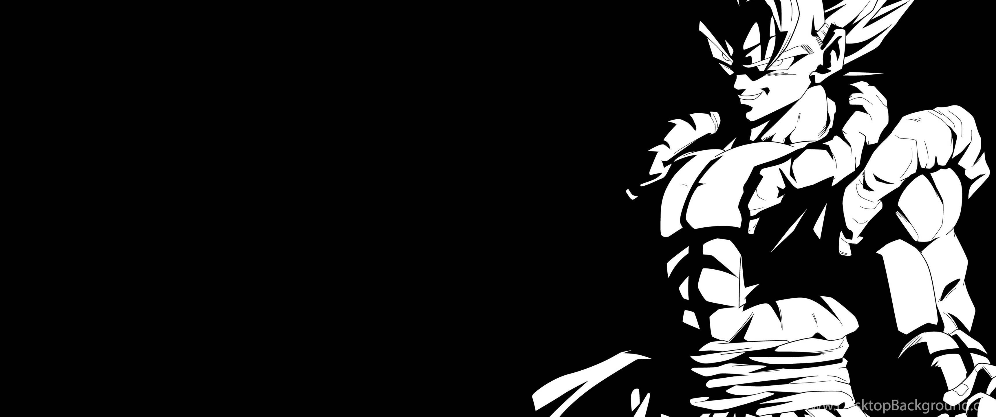 Gogeta, black and white, spiky hair, 2K Desktop Wallpaper